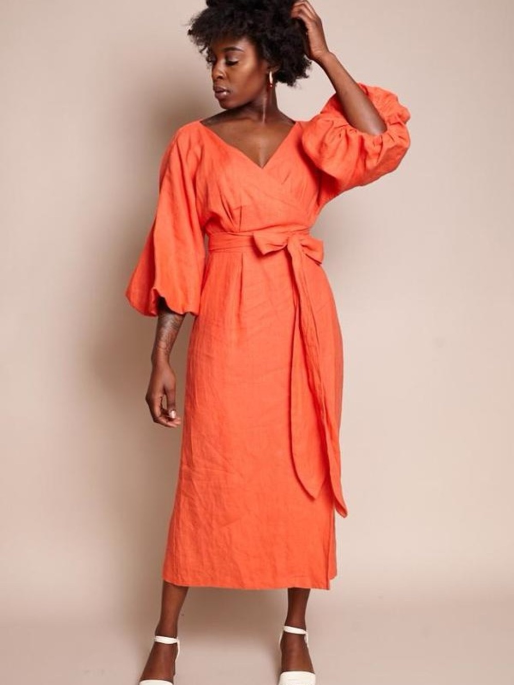Nwot Mara Hoffman francesca Dress poppy with Balloon Sleeves
